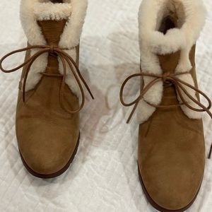 UGG Waterproof Wedge- chestnut suede size 11